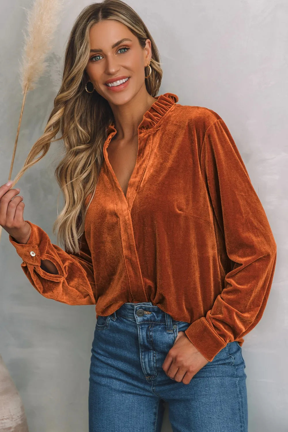 Frill Detail Long Sleeve Blouse