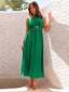 Asymmetric Belted Flow Midi Dress