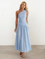 Single Shoulder Textured Maxi Dress