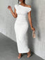 Stop-Staring One Shoulder Sculpting Textured Maxi Dress