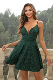 Glamorous Sequin Spaghetti Strap Mini Dress - Sparkly Party & Night Out Outfit