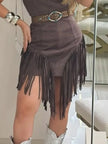 Fringe Square Neck Bodycon Mini Dress

