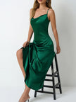 Satin Cowl Neck Slip Dress