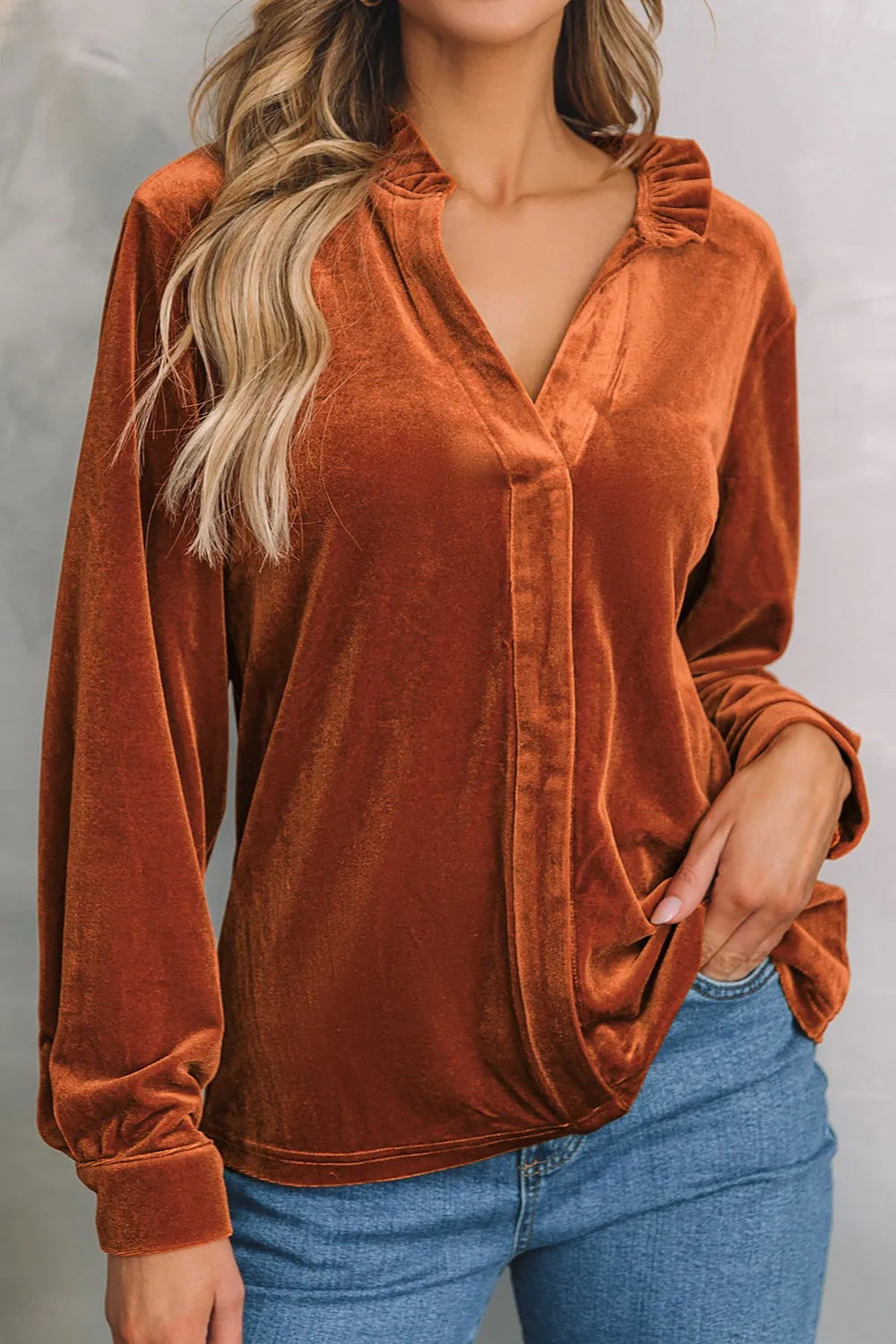 Frill Detail Long Sleeve Blouse