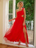 Cutout One Shoulder Maxi Dress