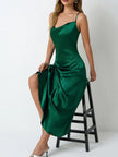 Satin Cowl Neck Slip Dress