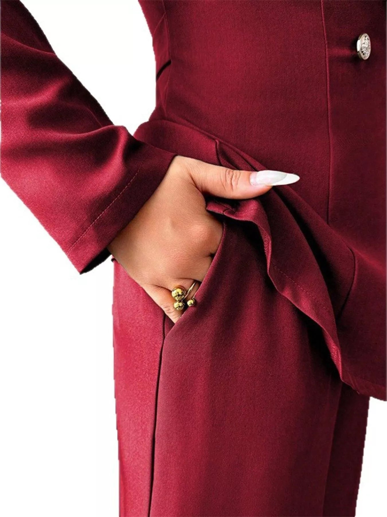 One-Button Tailored Blazer Pants Set