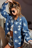 Washed Tie Dye Denim Jacket