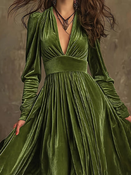 Ruffled Hem Long Sleeve Dress