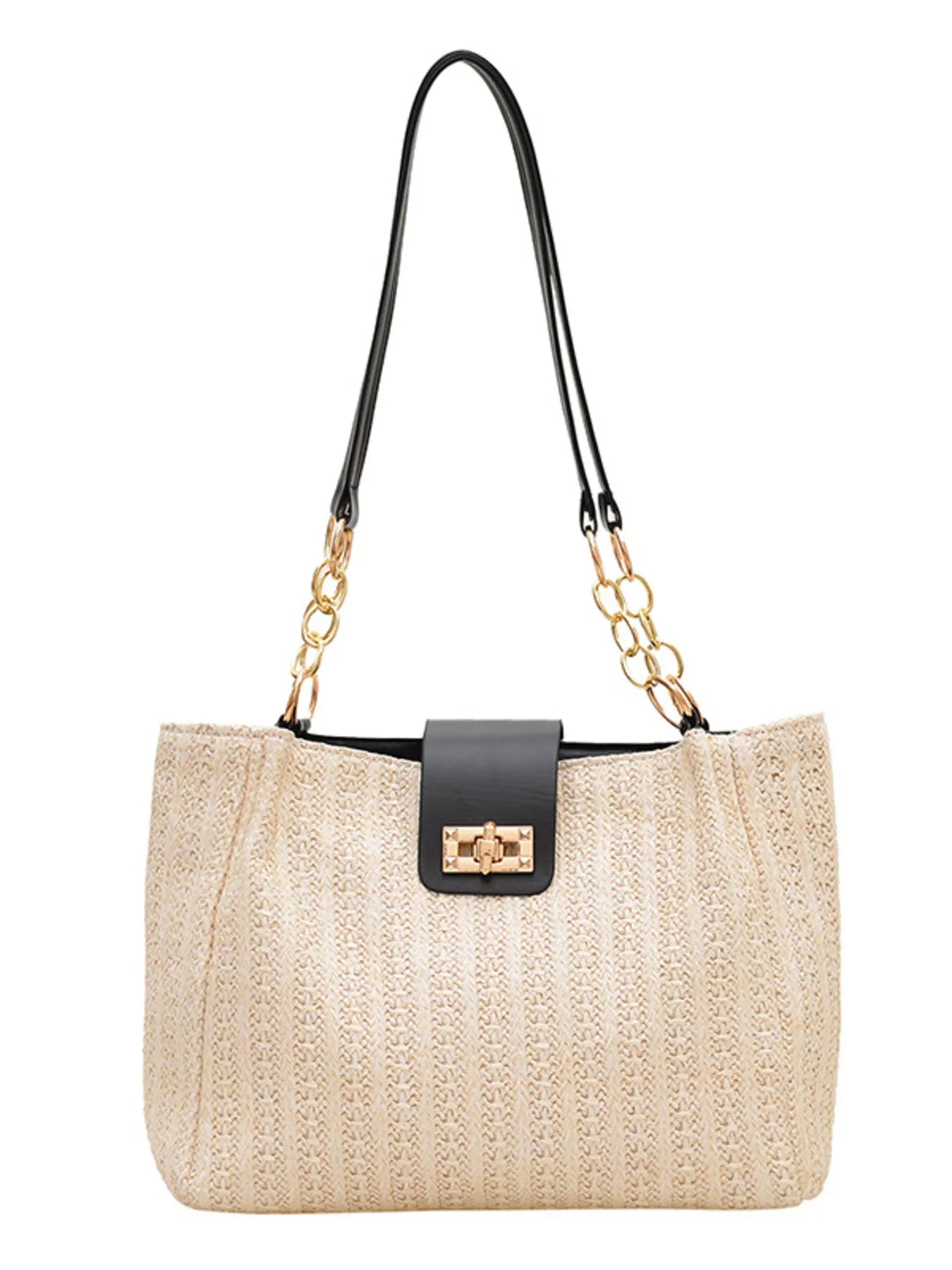 Woven Straw Medium Shoulder Bag