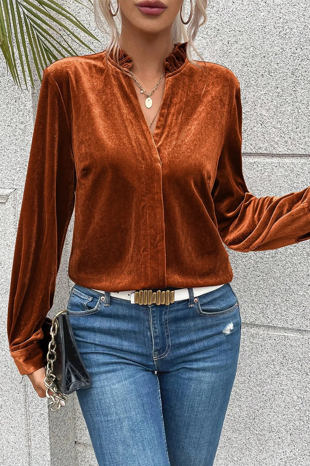 Frill Detail Long Sleeve Blouse