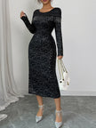 Long Sleeve Sequin Bodycon Midi Dress - Elegant Party & Event Glamour