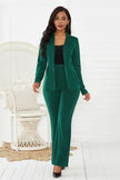 Lapel Collar Long Sleeve Blazer and Pants Two-Piece Set