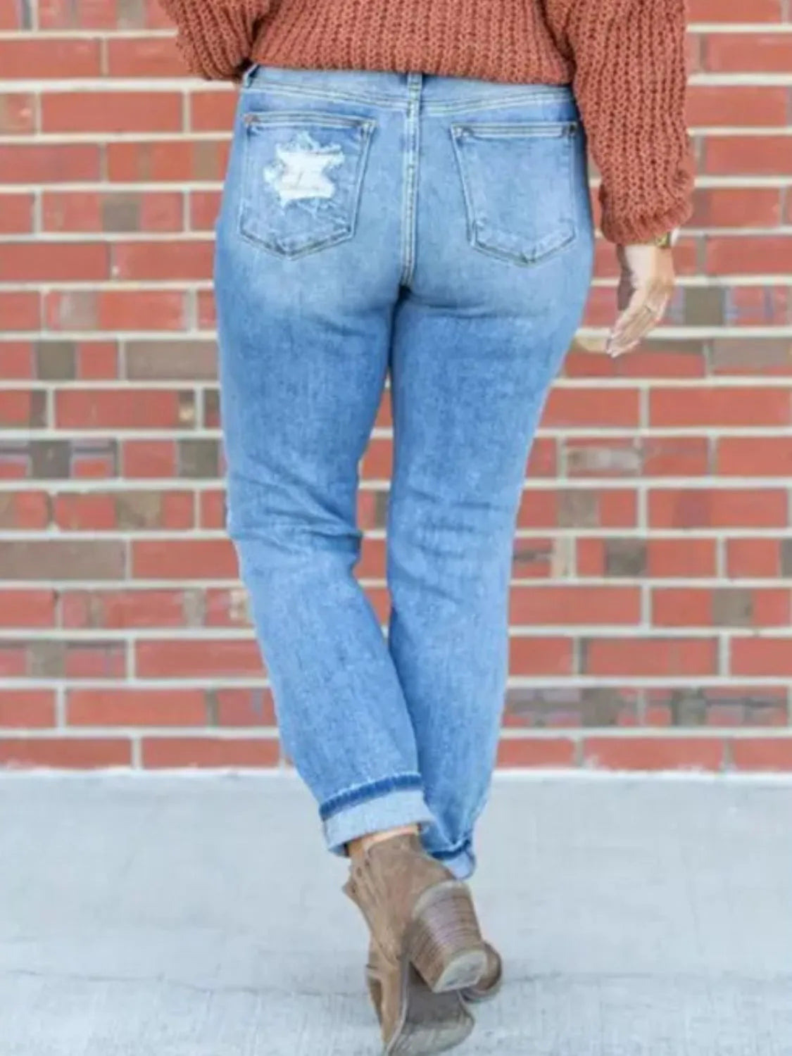 Classic Distressed High Rise Skinny Jeans