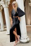 Cutout Puff Sleeve Maxi Dress