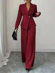 One-Button Tailored Blazer Pants Set
