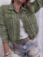 Studded Washed Denim Jacket