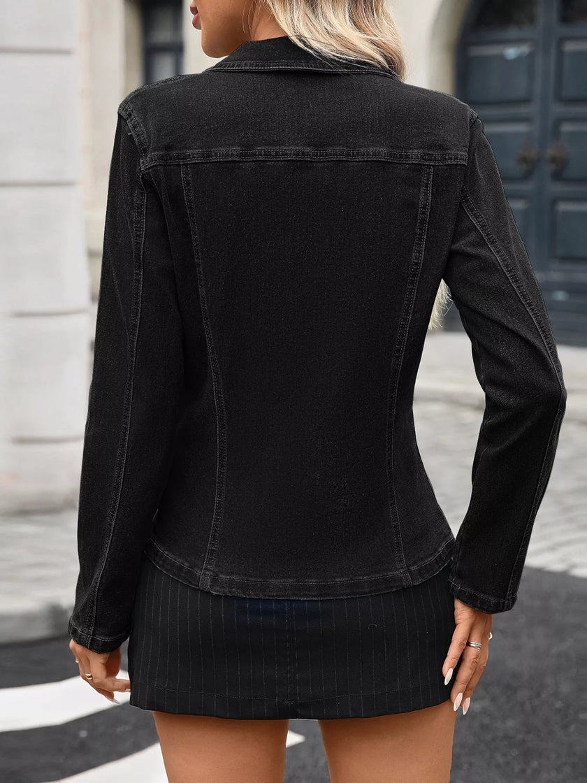 Long Sleeve Button-Up Denim Jacket