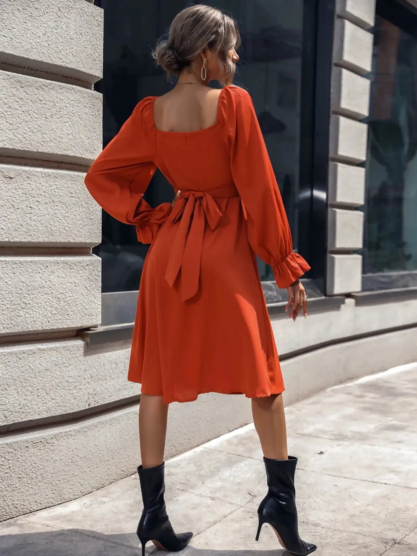 Square Neck Midi Dress