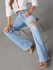 Classic Flare Pocketed Buttoned Jeans