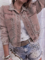 Studded Washed Denim Jacket