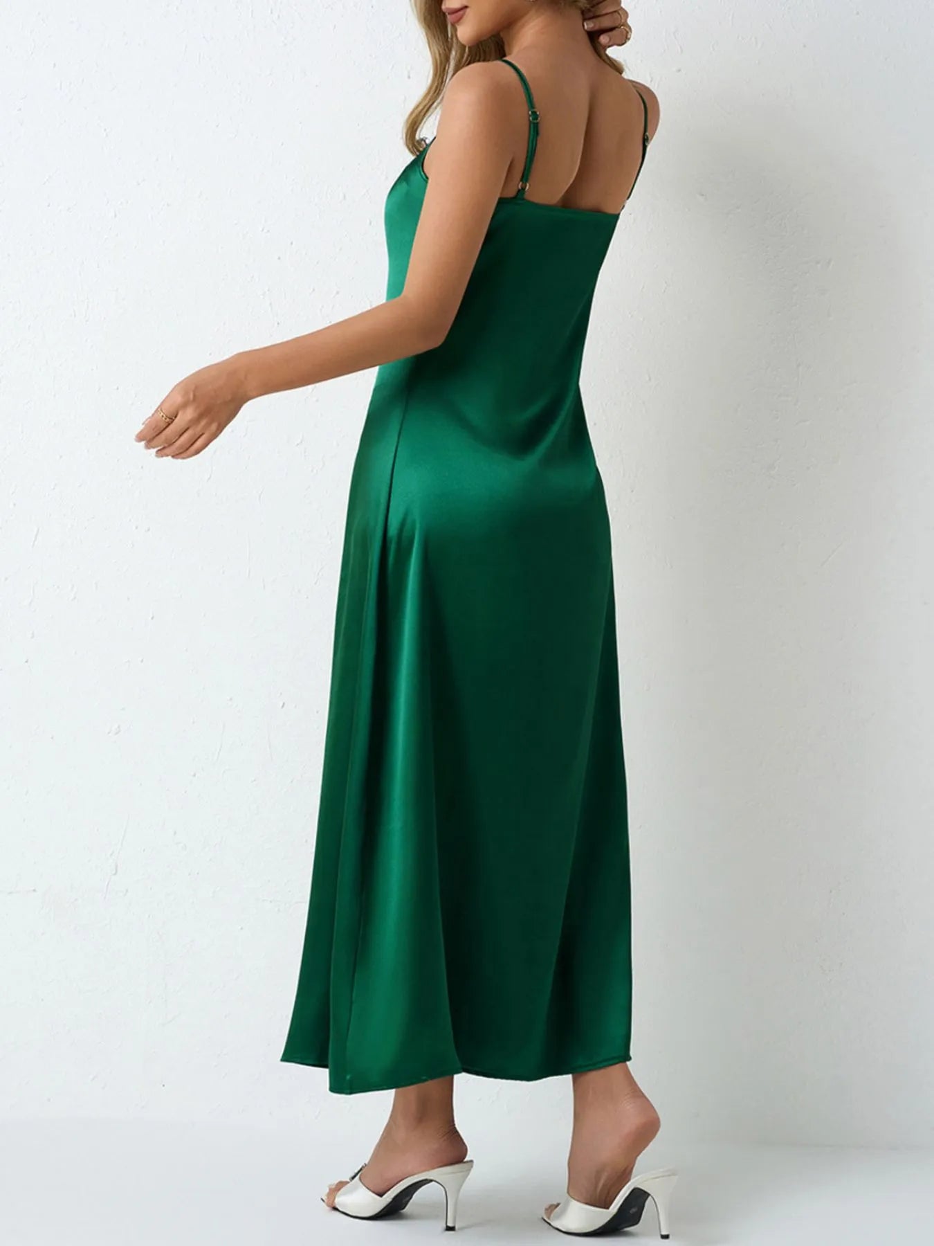 Satin Cowl Neck Slip Dress
