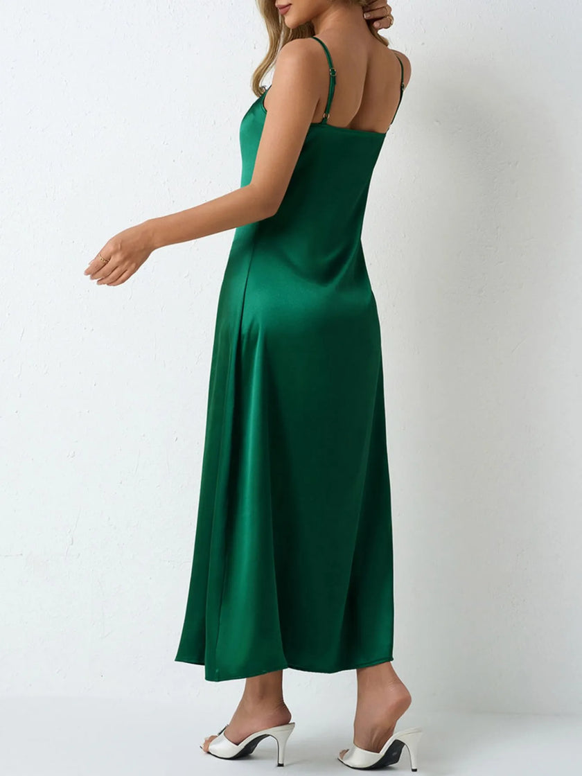 Satin Cowl Neck Slip Dress