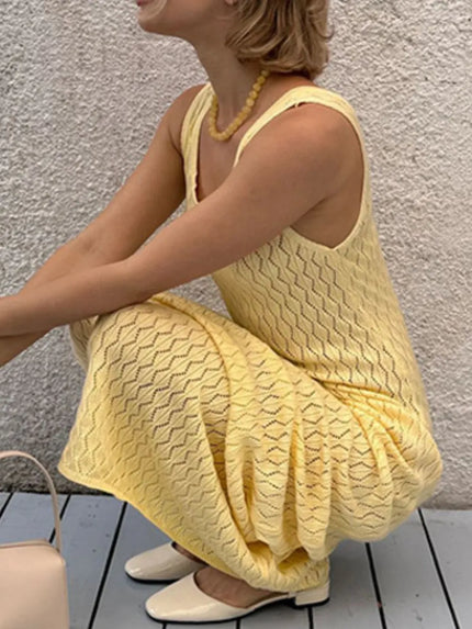 The Openwork Sleeveless Maxi Dress