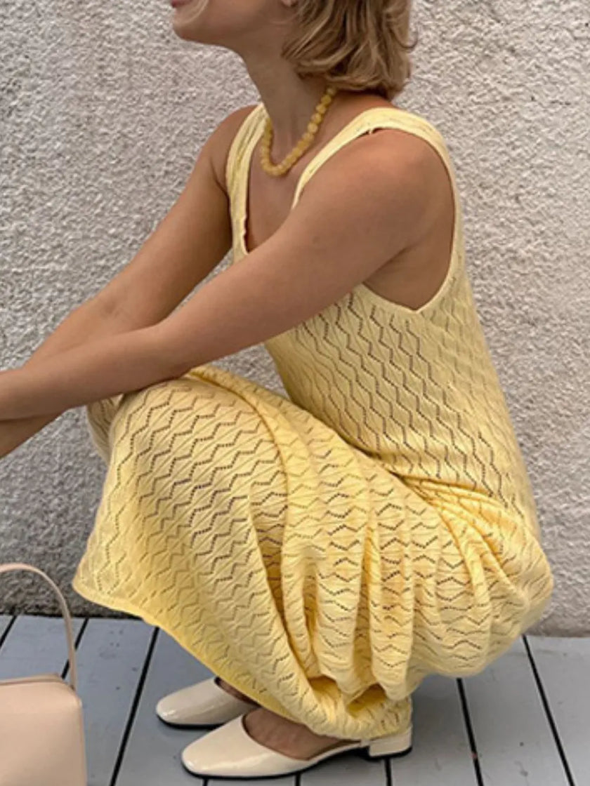 The Openwork Sleeveless Maxi Dress