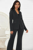 Lapel Collar Long Sleeve Blazer and Pants Two-Piece Set