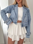 Belted Cropped Double-Breasted Jacket