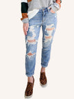 Classic Distressed High Rise Skinny Jeans