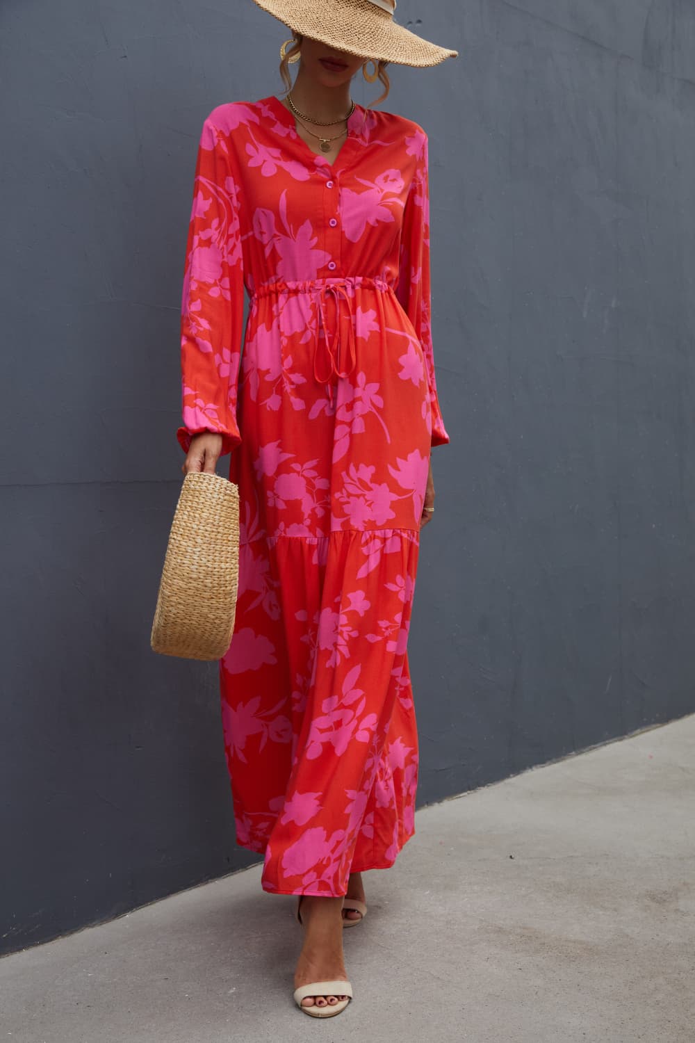 Floral Long Sleeve Maxi Dress
