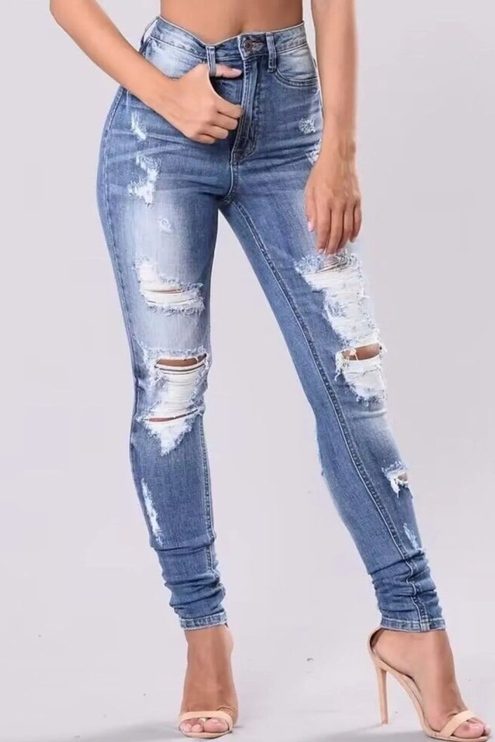 Full Size Distressed Skinny Jeans
