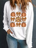 Halloween Pumpkin Bow Drop Shoulder Sweatshirt
