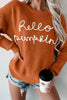 Letter Graphic Round Neck Knit Sweater