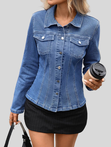 Long Sleeve Button-Up Denim Jacket