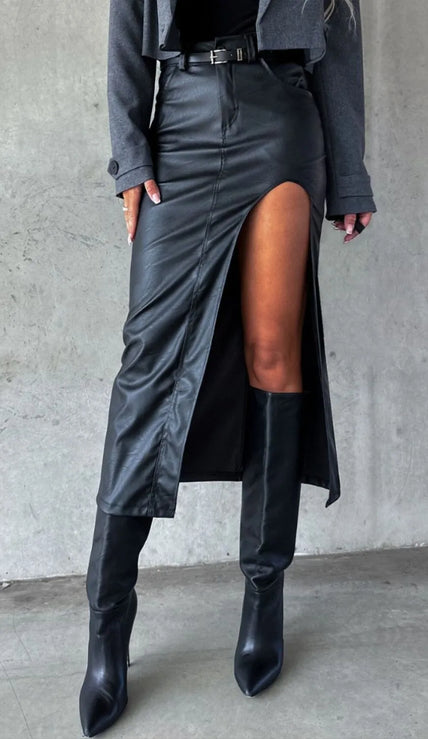 Slit Midi Skirt with Pockets – Everyday Easy Fit