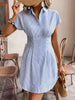 Striped Button-Front Mini Dress