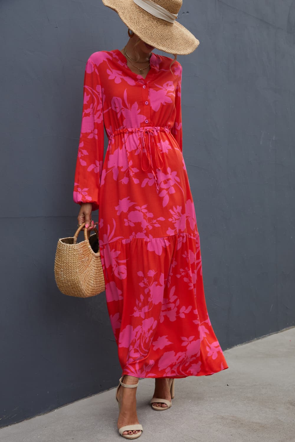 Floral Long Sleeve Maxi Dress