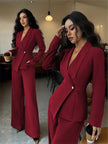 One-Button Tailored Blazer Pants Set