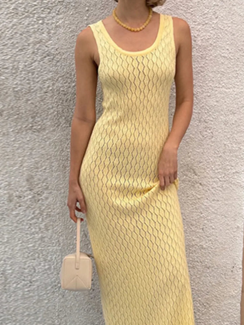 The Openwork Sleeveless Maxi Dress