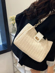 Woven Straw Medium Shoulder Bag