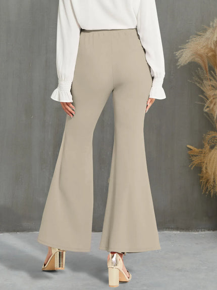 High Waisted Button Flare Pants