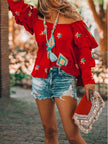 Plus Size Ruffled Off-Shoulder Blouse