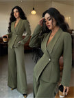 One-Button Tailored Blazer Pants Set
