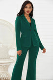 Lapel Collar Long Sleeve Blazer and Pants Two-Piece Set