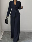 One-Button Tailored Blazer Pants Set