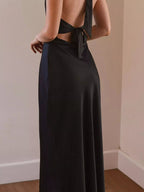 Backless Halter Neck Maxi Dress