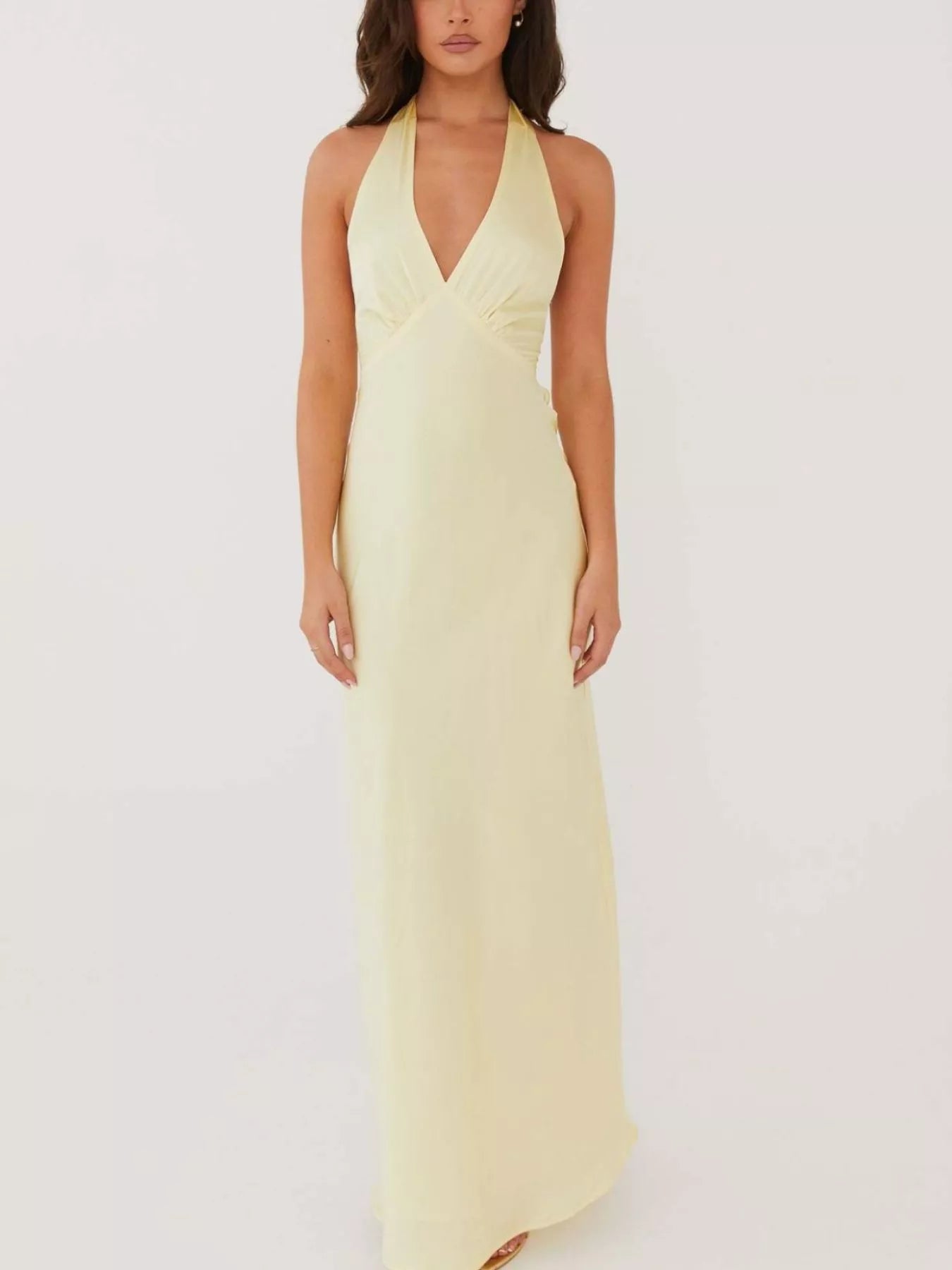 Backless Halter Neck Maxi Dress
